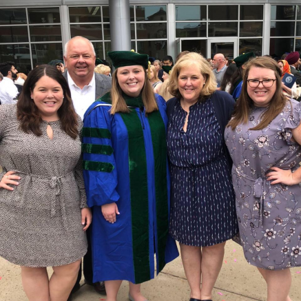The Hess family celebrates Kelly’s graduation from Medical School.