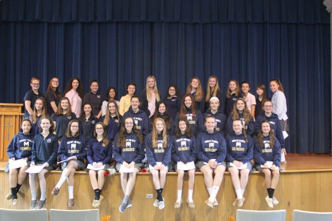 Mount Mercy Academy inducted 45 students as McAuley Scholars.