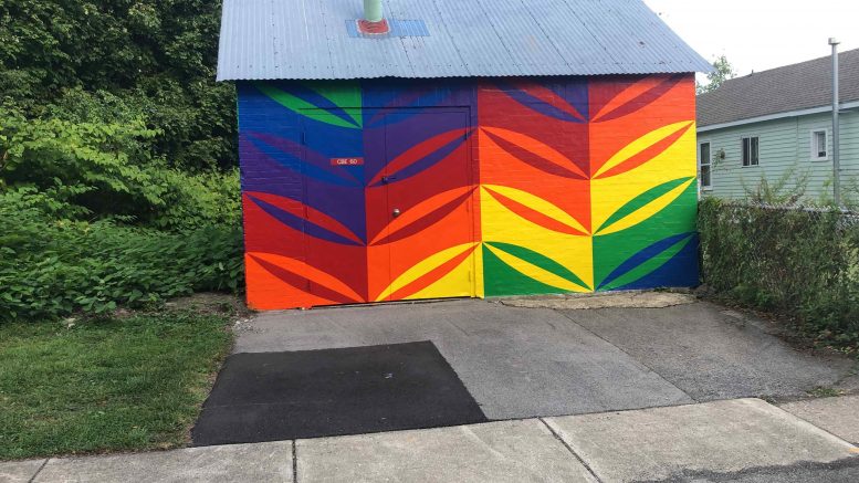 Students from the Old First Ward Community Center’s arts program conceived and painted a mural for the National Fuel building adjacent to the future home of The Riverline.