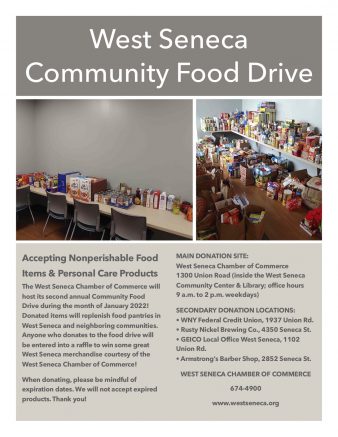 Nonperishable food items and personal care products can be dropped off throughout January.