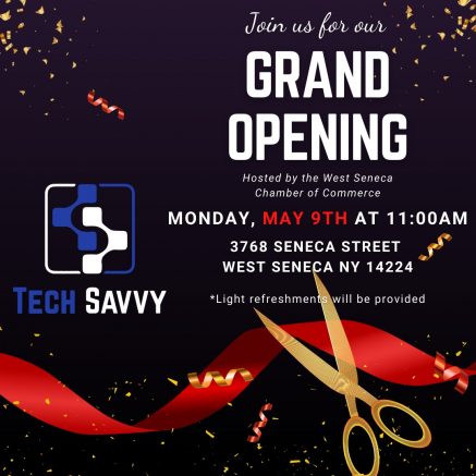 A ribbon-cutting and grand opening event will take place at 11 a.m. Monday, May 9, at the new location of Tech Savvy.