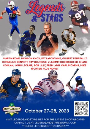 Approximately two dozen NFL, MLB, NHL and boxing greats are scheduled to appear in Batavia.